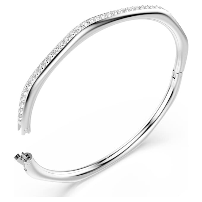 Brazalete Dextera de forma octogonal, corte redondo, blanco, chapado en rodio Brazalete Dextera de forma octogonal, corte redondo, blanco, chapado en rodio