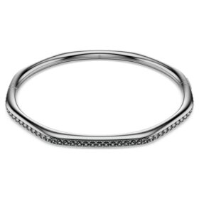 Brazalete Dextera de forma octogonal, corte redondo, blanco, chapado en rutenio