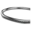 Brazalete Dextera de forma octogonal, corte redondo, blanco, chapado en rutenio
