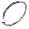 Brazalete Dextera de forma octogonal, corte redondo, blanco, chapado en rutenio