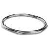 Brazalete Dextera de forma octogonal, corte redondo, blanco, chapado en rutenio