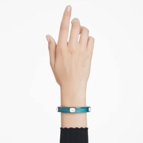 Brazalete Dulcis con corte octogonal, azul, chapado en tono dorado