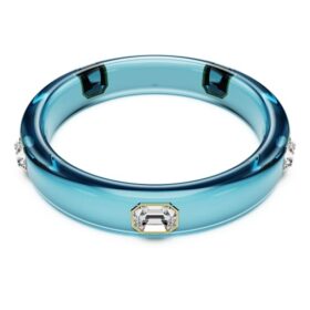 Brazalete Dulcis con corte octogonal, azul, chapado en tono dorado