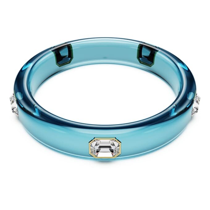 Brazalete Dulcis con corte octogonal, azul, chapado en tono dorado Brazalete Dulcis con corte octogonal, azul, chapado en tono dorado