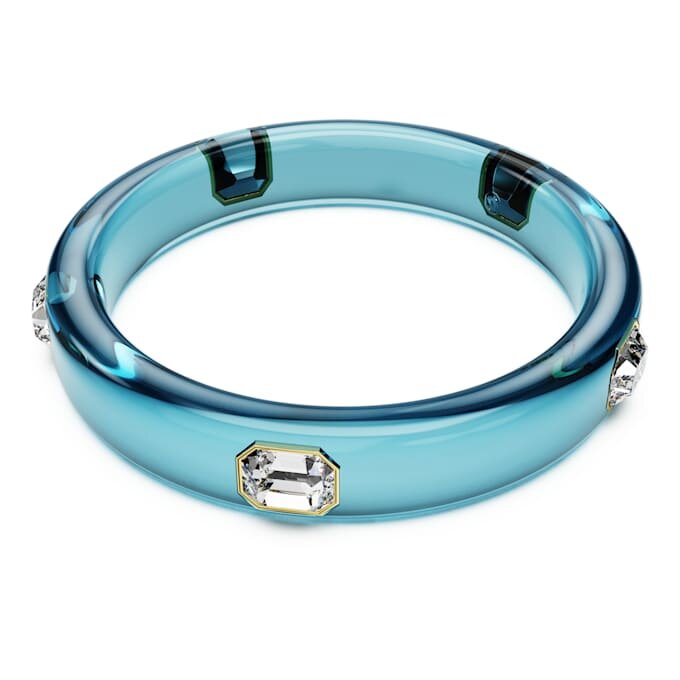 Brazalete Dulcis con corte octogonal, azul, chapado en tono dorado Brazalete Dulcis con corte octogonal, azul, chapado en tono dorado