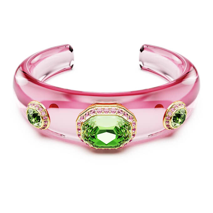 Brazalete Dulcis con cortes mixtos, multicolor, chapado en tono dorado Brazalete Dulcis con cortes mixtos, multicolor, chapado en tono dorado