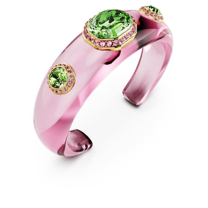Brazalete Dulcis con cortes mixtos, multicolor, chapado en tono dorado Brazalete Dulcis con cortes mixtos, multicolor, chapado en tono dorado