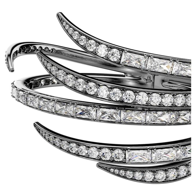 Brazalete «Feather» de la Colección Vienna, blanco, chapado en rutenio Brazalete «Feather» de la Colección Vienna, blanco, chapado en rutenio