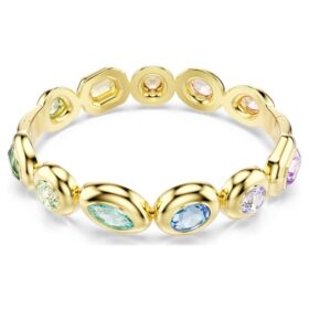 Brazalete Gema con cortes mixtos, multicolor, chapado en tono dorado