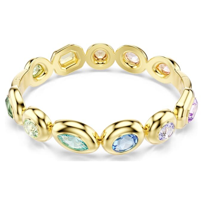 Brazalete Gema con cortes mixtos, multicolor, chapado en tono dorado Brazalete Gema con cortes mixtos, multicolor, chapado en tono dorado