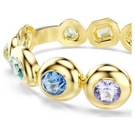 Brazalete Gema con cortes mixtos, multicolor, chapado en tono dorado