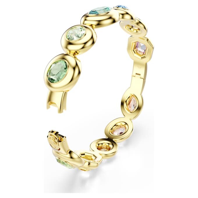 Brazalete Gema con cortes mixtos, multicolor, chapado en tono dorado Brazalete Gema con cortes mixtos, multicolor, chapado en tono dorado