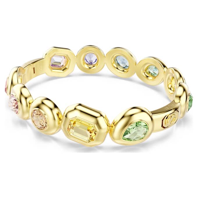 Brazalete Gema con cortes mixtos, multicolor, chapado en tono dorado Brazalete Gema con cortes mixtos, multicolor, chapado en tono dorado