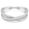 Brazalete Hyperbola con cortes mixtos, Infinity, blanco, chapado en rodio Brazalete Hyperbola con cortes mixtos, Infinity, blanco, chapado en rodio