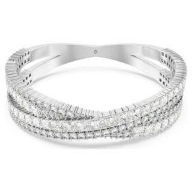 Brazalete Hyperbola con cortes mixtos, Infinity, blanco, chapado en rodio