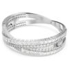 Brazalete Hyperbola con cortes mixtos, Infinity, blanco, chapado en rodio Brazalete Hyperbola con cortes mixtos, Infinity, blanco, chapado en rodio