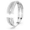 Brazalete Hyperbola con cortes mixtos, Infinity, blanco, chapado en rodio Brazalete Hyperbola con cortes mixtos, Infinity, blanco, chapado en rodio