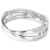 Brazalete Hyperbola con cortes mixtos, Infinity, blanco, chapado en rodio Brazalete Hyperbola con cortes mixtos, Infinity, blanco, chapado en rodio