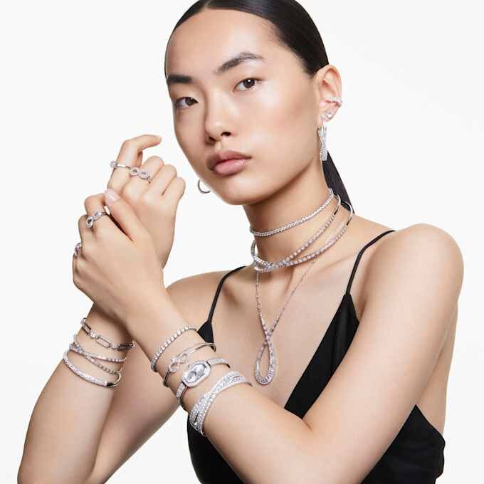 Brazalete Sublima Snow Pavé, blanco, chapado en rodio Brazalete Sublima Snow Pavé, blanco, chapado en rodio
