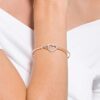 Brazalete Hyperbola con símbolo de Infinity y corazón, blanco, acabado de metales mixtos Brazalete Hyperbola con símbolo de Infinity y corazón, blanco, acabado de metales mixtos