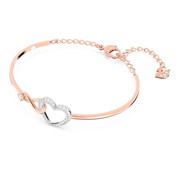 Brazalete Hyperbola con símbolo de Infinity y corazón, blanco, acabado de metales mixtos Brazalete Hyperbola con símbolo de Infinity y corazón, blanco, acabado de metales mixtos