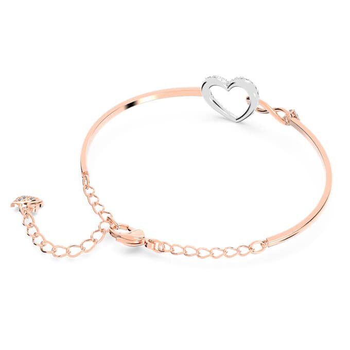 Brazalete Hyperbola con símbolo de Infinity y corazón, blanco, acabado de metales mixtos Brazalete Hyperbola con símbolo de Infinity y corazón, blanco, acabado de metales mixtos