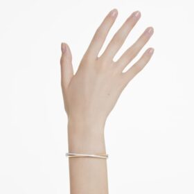 Brazalete Hyperbola de corte redondo, blanco, acabado de metales mixtos
