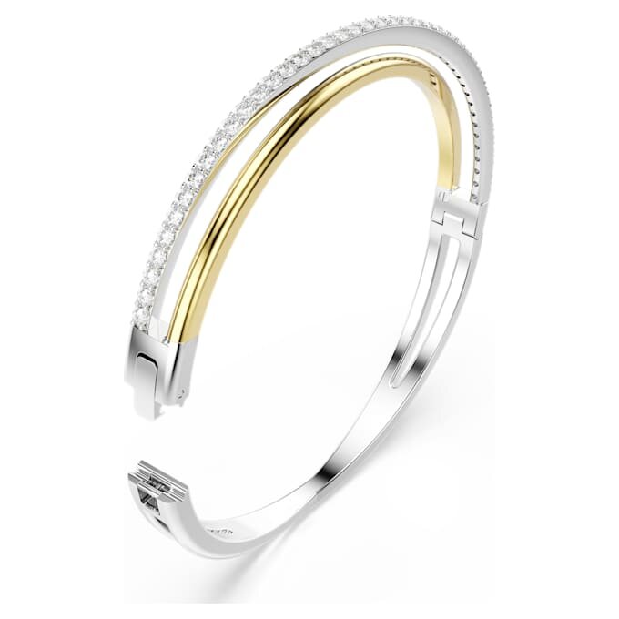 Brazalete Hyperbola de corte redondo, blanco, acabado de metales mixtos Brazalete Hyperbola de corte redondo, blanco, acabado de metales mixtos