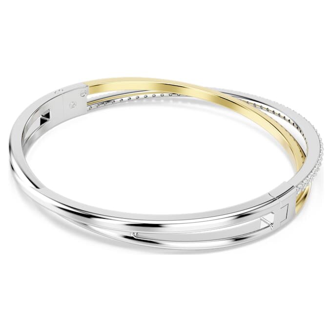 Brazalete Hyperbola de corte redondo, blanco, acabado de metales mixtos Brazalete Hyperbola de corte redondo, blanco, acabado de metales mixtos