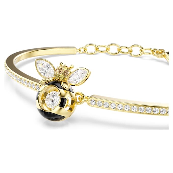 Brazalete Idyllia con cortes mixtos, abeja, multicolor, chapado en tono dorado Brazalete Idyllia con cortes mixtos, abeja, multicolor, chapado en tono dorado