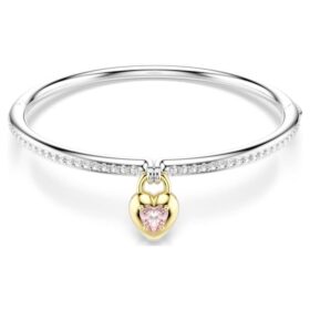Brazalete Idyllia con cortes mixtos, corazón, rosa, acabado de metales mixtos