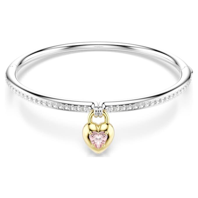 Brazalete Idyllia con cortes mixtos, corazón, rosa, acabado de metales mixtos Brazalete Idyllia con cortes mixtos, corazón, rosa, acabado de metales mixtos