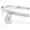 Brazalete Idyllia con cortes mixtos, corazón, rosa, acabado de metales mixtos Brazalete Idyllia con cortes mixtos, corazón, rosa, acabado de metales mixtos