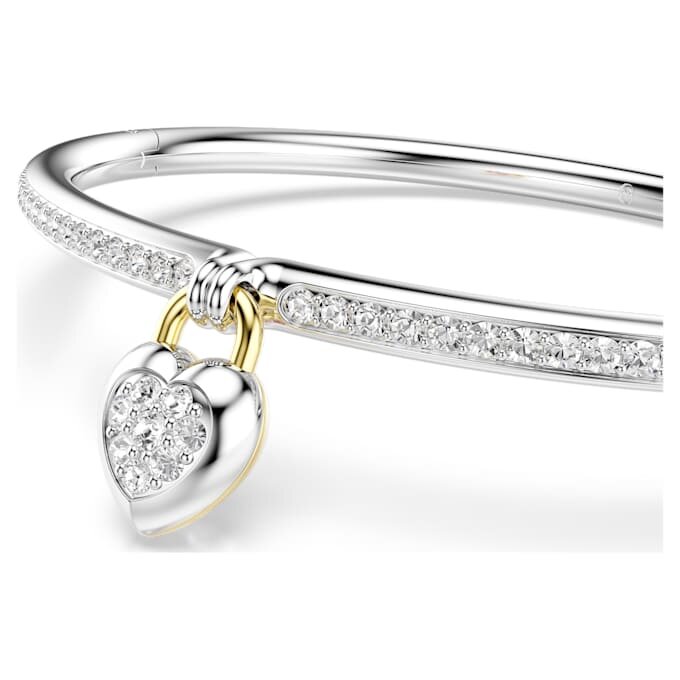 Brazalete Idyllia con cortes mixtos, corazón, rosa, acabado de metales mixtos Brazalete Idyllia con cortes mixtos, corazón, rosa, acabado de metales mixtos
