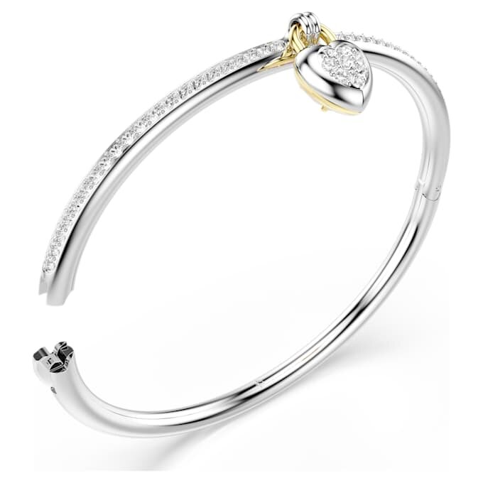 Brazalete Idyllia con cortes mixtos, corazón, rosa, acabado de metales mixtos Brazalete Idyllia con cortes mixtos, corazón, rosa, acabado de metales mixtos