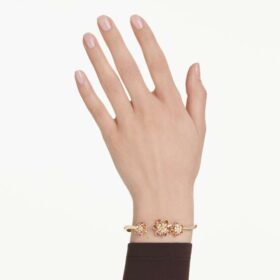 Brazalete Idyllia con cortes mixtos, flor, multicolor, chapado en tono dorado