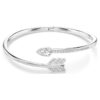 Brazalete Idyllia con cortes mixtos, forma de flecha, blanco, chapado en rodio Brazalete Idyllia con cortes mixtos, forma de flecha, blanco, chapado en rodio