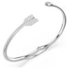 Brazalete Idyllia con cortes mixtos, forma de flecha, blanco, chapado en rodio Brazalete Idyllia con cortes mixtos, forma de flecha, blanco, chapado en rodio