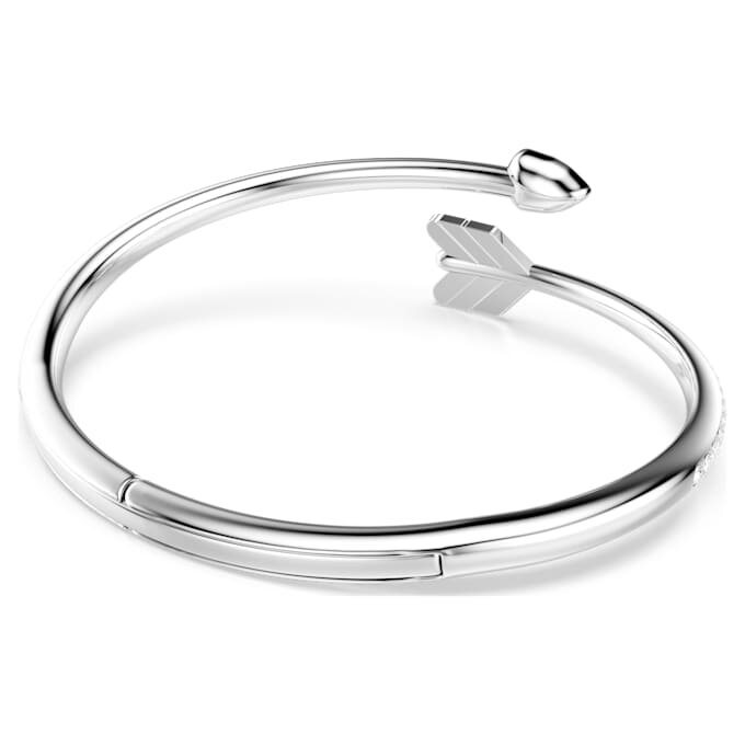 Brazalete Idyllia con cortes mixtos, forma de flecha, blanco, chapado en rodio Brazalete Idyllia con cortes mixtos, forma de flecha, blanco, chapado en rodio