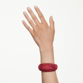 Brazalete Idyllia rojo, chapado en tono dorado