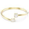 Brazalete Imber con cortes mixtos, blanco, chapado en tono dorado Brazalete Imber con cortes mixtos, blanco, chapado en tono dorado