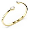 Brazalete Imber con cortes mixtos, blanco, chapado en tono dorado Brazalete Imber con cortes mixtos, blanco, chapado en tono dorado