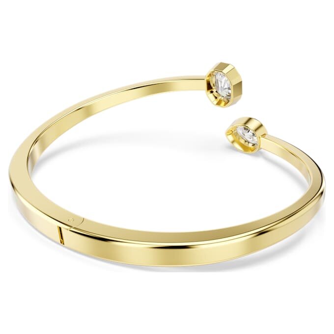 Brazalete Imber con cortes mixtos, blanco, chapado en tono dorado Brazalete Imber con cortes mixtos, blanco, chapado en tono dorado