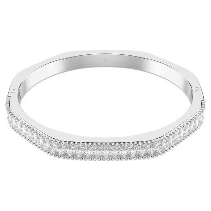 Brazalete Matrix con corte baguette, forma octogonal, blanco, chapado en rodio Brazalete Matrix con corte baguette, forma octogonal, blanco, chapado en rodio