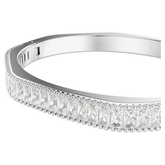 Brazalete Matrix con corte baguette, forma octogonal, blanco, chapado en rodio Brazalete Matrix con corte baguette, forma octogonal, blanco, chapado en rodio