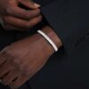 Brazalete Matrix con corte baguette, forma octogonal, blanco, chapado en rodio Brazalete Matrix con corte baguette, forma octogonal, blanco, chapado en rodio