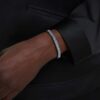 Brazalete Matrix con corte baguette, forma octogonal, gris, chapado en rutenio Brazalete Matrix con corte baguette, forma octogonal, gris, chapado en rutenio