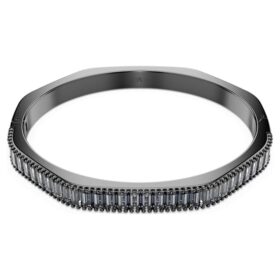 Brazalete Matrix con corte baguette, forma octogonal, gris, chapado en rutenio