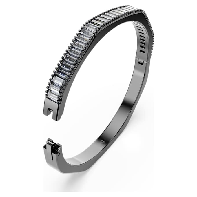 Brazalete Matrix con corte baguette, forma octogonal, gris, chapado en rutenio Brazalete Matrix con corte baguette, forma octogonal, gris, chapado en rutenio