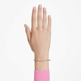 Brazalete Matrix con corte baguette, forma octogonal, rosa, chapado en tono dorado